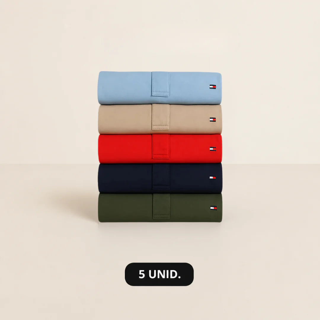 Kit 5 Camisas Gola Polo Tommy Hilfiger